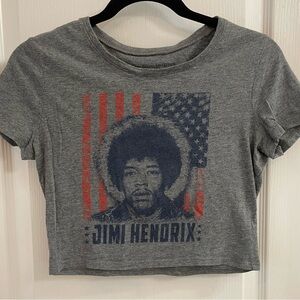 Gray Graphic Crop Top